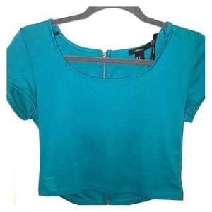 Teal body con forever 21 crop top